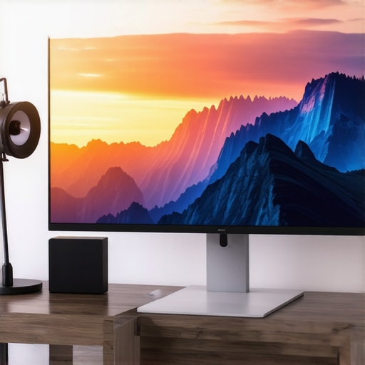 A modern ultrawide curved monitor with vibrant display in a professional workspace