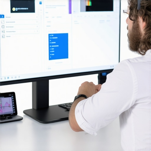 Setting Up an Ultrawide Curved Monitor Person adjusting an ultrawide curved monitor on a desk with ergonomic setup