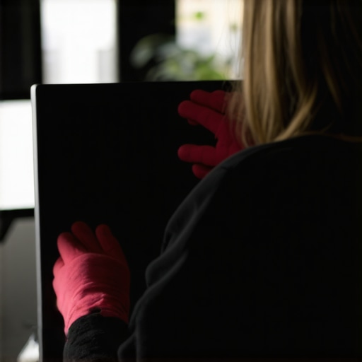 Caring for Your Ultrawide Display Person cleaning a curved monitor in a clean, organized workspace