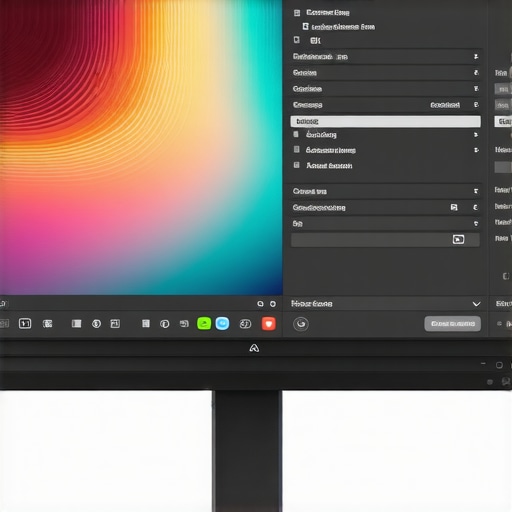 A person adjusting calibration settings on a curved monitor.