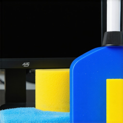 Calibration device and microfiber cloth on a high-end curved monitor