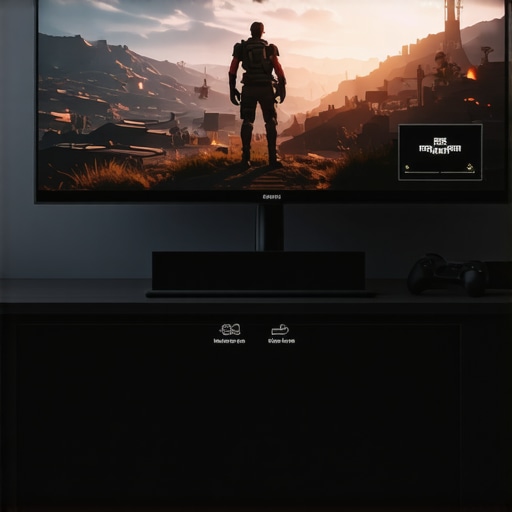 Close-up of a curved TV displaying game settings with motion smoothing turned off, highlighting customization for clear motion.